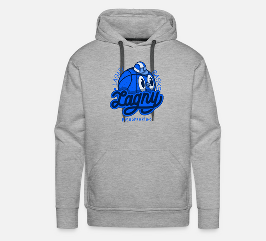 Hoodie gris logo bleu